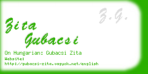 zita gubacsi business card